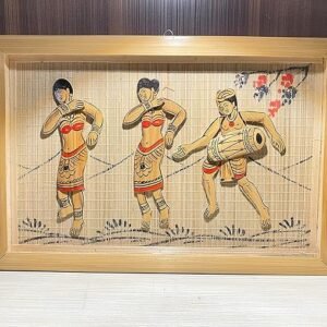 Bamboo made Wall Photo frame , tribal lady image crafted by bamboo, 12x8 Inches